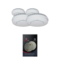 Brandbeveiligingshop Rookmelder budgetpack draadloos koppelbaar - 4 stuks