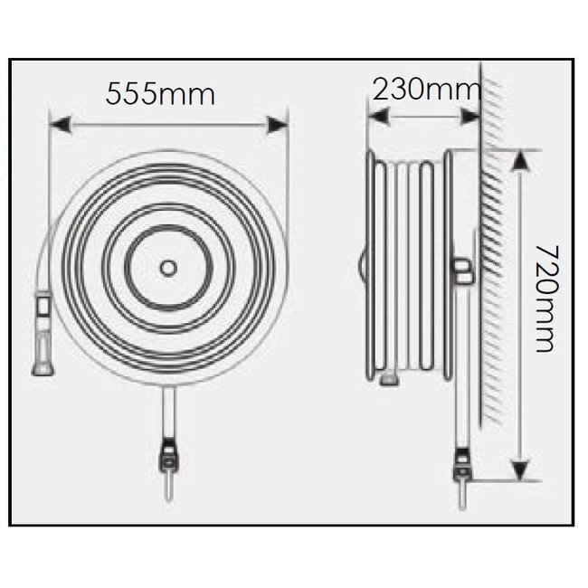 Brandbeveiligingshop Brandhaspel vast met 3/4" blusslang 30m