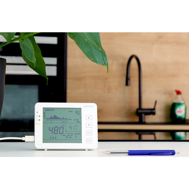 Econox EnviSense CO2-meter met temperatuur- en vochtigheidssensor
