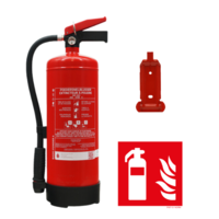 Brandbeveiligingshop Voordeelpakket poederbrandblusser 6kg met pictogram en muurbeugel