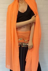 Bellydance Veil and hipscarf orange