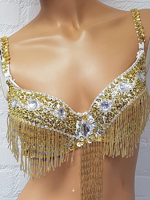 Gold bra with silver and gold elements