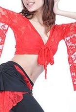 Lace Top red with trumpet arms