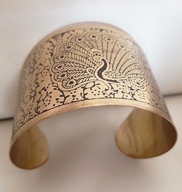 Armreif pfau in gold / kupfer farbe