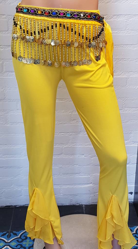 Yellow belly dance pants