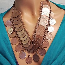 Tribal hip scarf with fringes in brown