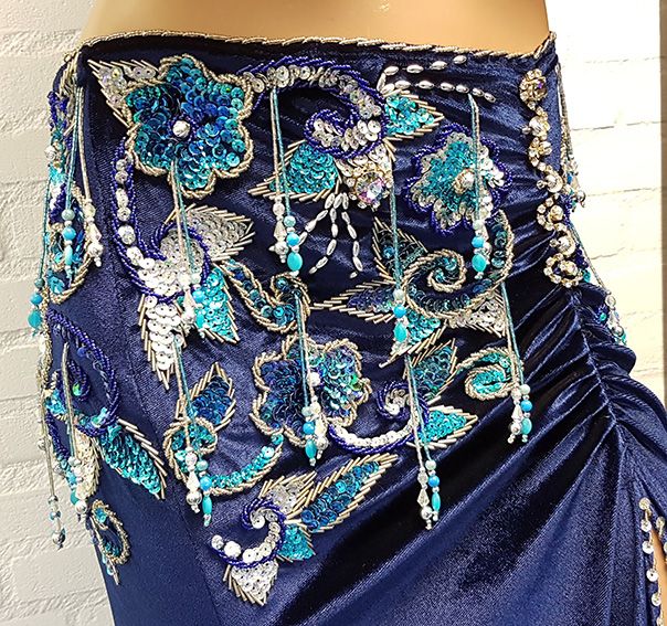 Skirt Leila asymmetrical in blue