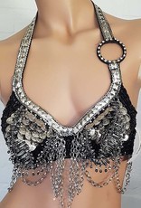 Tribal bra with coins and small chains