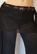 Black lace hip scarf