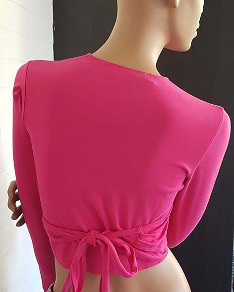 Crop top / wrap top in fuchsia