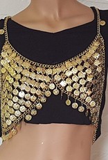 Bra in gold with small coins - Bellydance webshop Majorelle