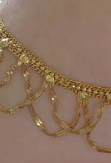 Ankle / foot bracelet with adjustable ring - gold