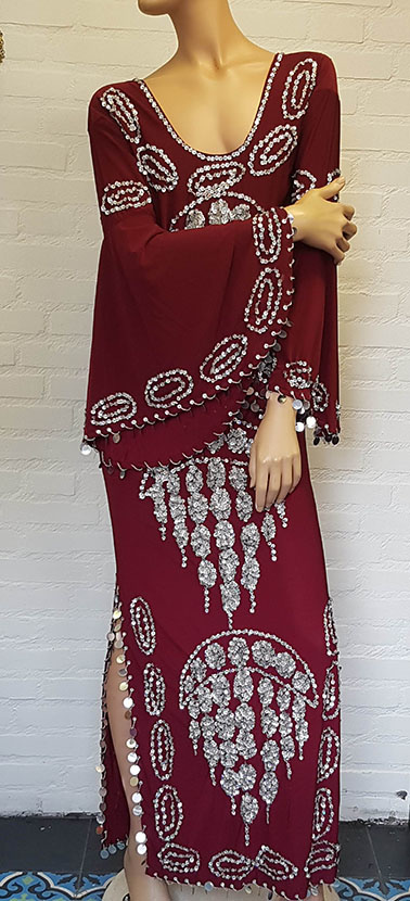 Saidi-Kleid in bordeaux gold oder silber