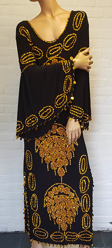 Saidi-Kleid in schwarz gold S