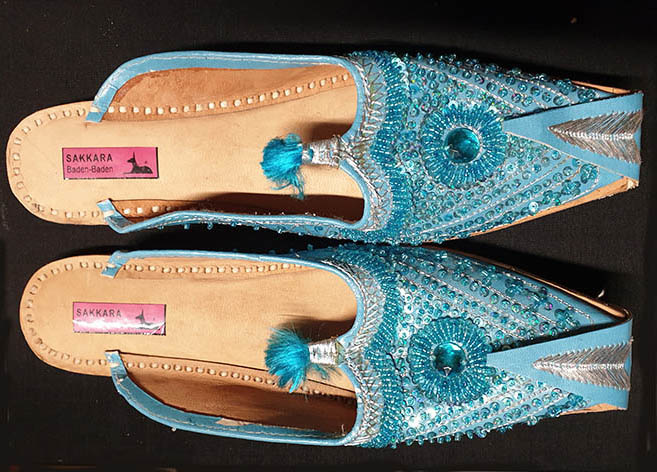 Arabic slippers in orange, turquoise or pink