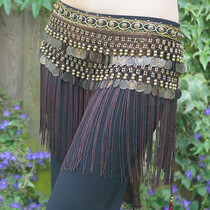 Tribal hüfttuch mit Fransen in braun