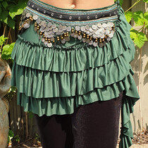 Ruffle hip scarf in green