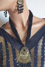 Necklace amulet and earrings