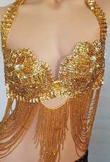 Belly dance bra Dalal in gold