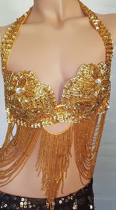 Belly dance bra Dalal in gold. Last piece 95A