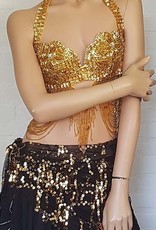 Belly dance bra Dalal in gold. Last piece 95A