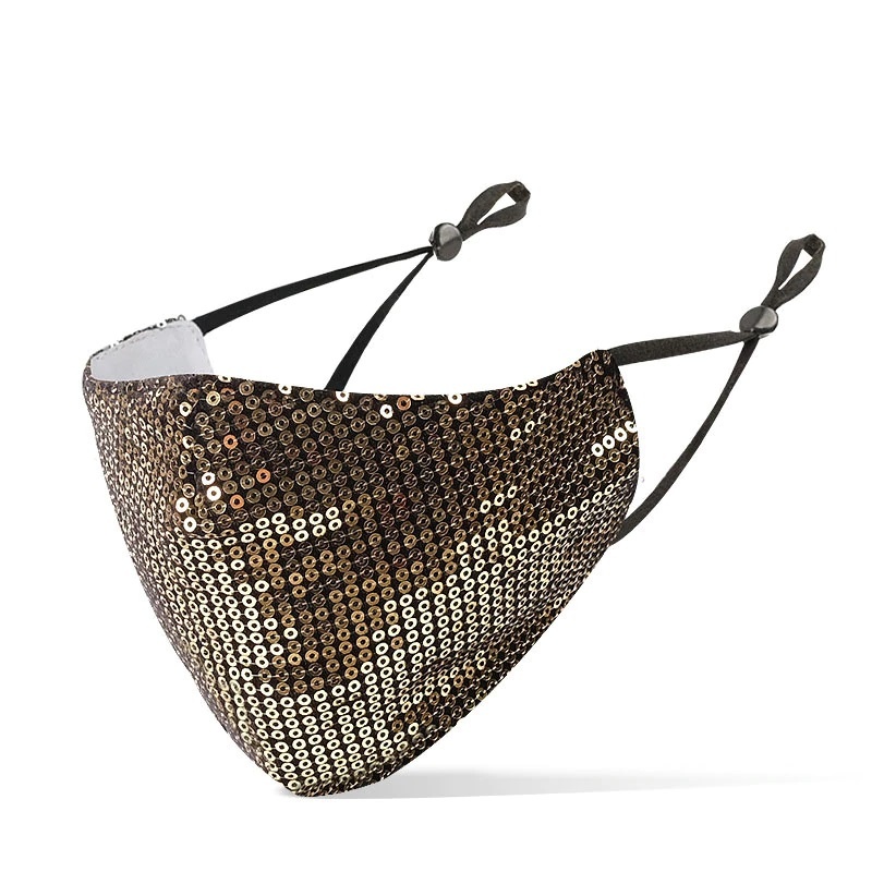 Mouth mask with small sequins