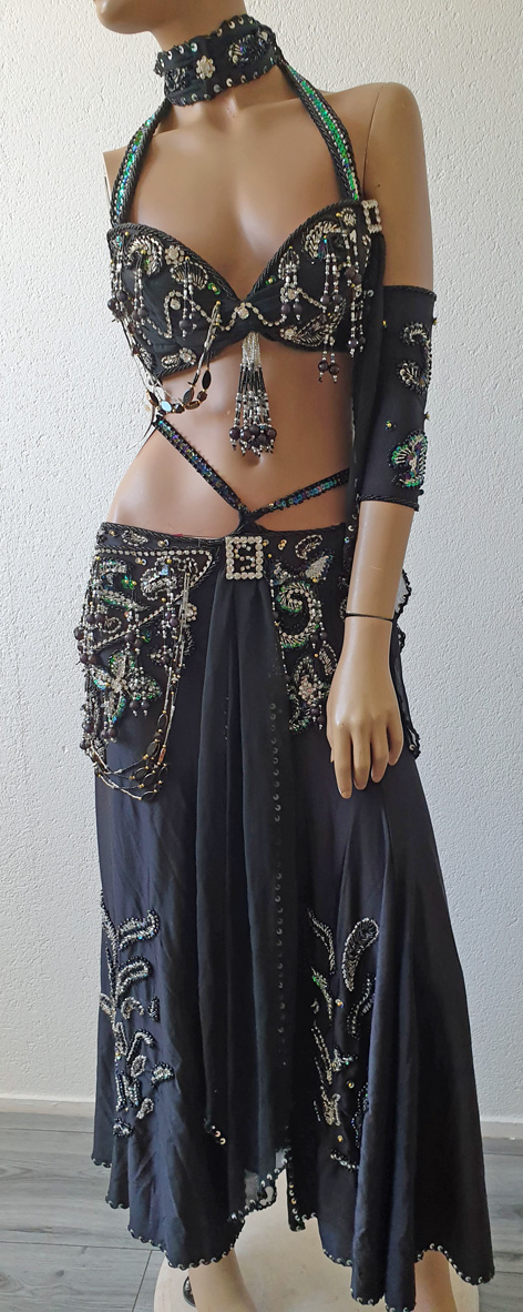 Beautiful designer belly dance costume black