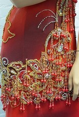 Beaded belly dance dress in red