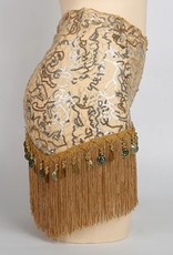 Hipscarf with gold and silver accents, with gold coins