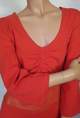 Catsuit with three-quarter sleeve dark orange 3XL