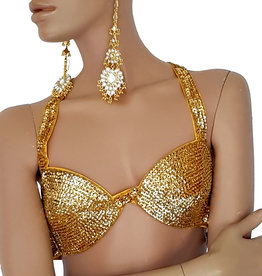 Sequin bra in gold