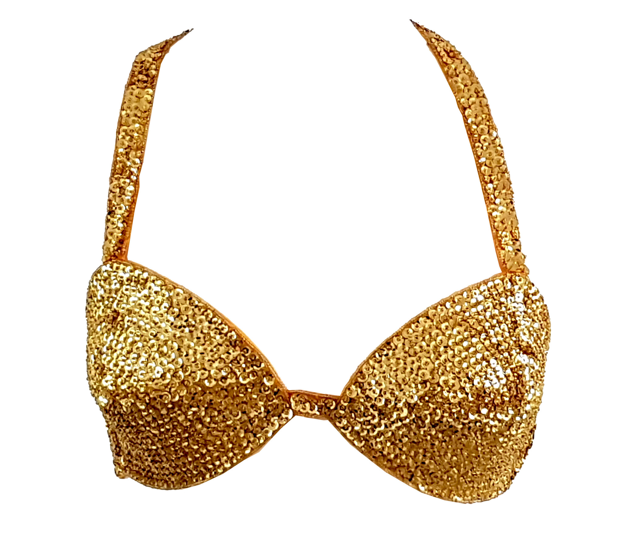 Sequin bra in gold