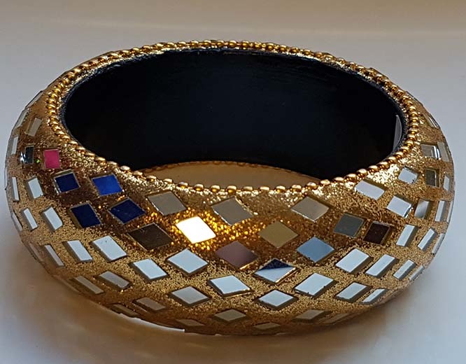 Bollywood bracelet gold with real pieces of mirror