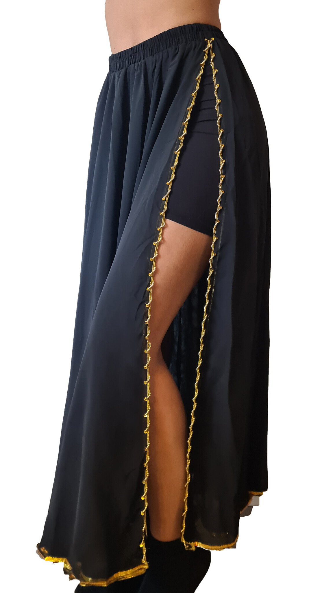 Skirt black with golden beading