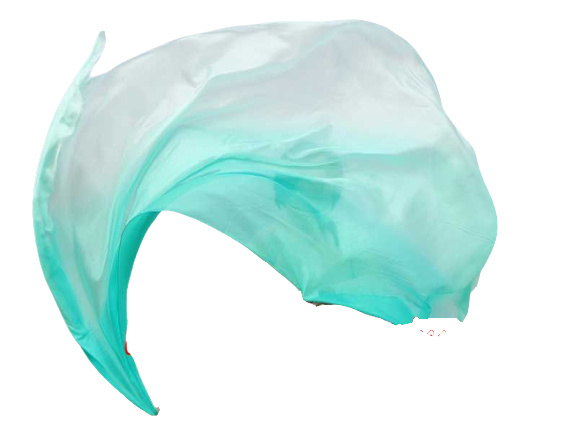 Silk belly dance veil peacock green color gradient