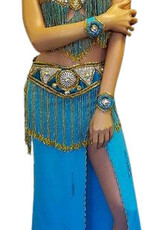 Belly dance costume lightblue/gold