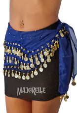 Hip scarf blue with gold coins