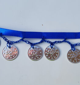 Coin Trim Cornflower Blue/Silver 1 Meter