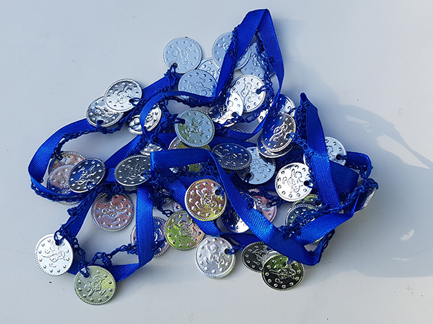 Coin Trim Cornflower Blue/Silver 1 Meter