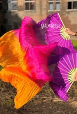 Fächerschleier / Fan-Schleier aus Seide in lila pink orange