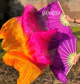 Fächerschleier / Fan-Schleier aus Seide  in lila pink orange