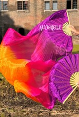 Fächerschleier / Fan-Schleier aus Seide in lila pink orange
