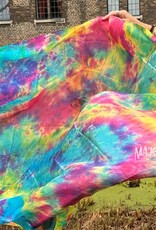 Silk veil half round Spring tie dye