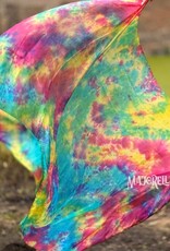 Silk veil half round Spring tie dye
