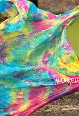 Silk veil half round Spring tie dye