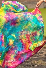 Silk veil half round Spring tie dye