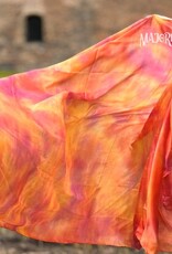 Silk belly dance veil tie dye copper 