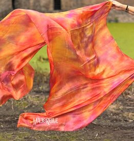 Bauchtanzschleier aus Seide in Kupfer Farbe
