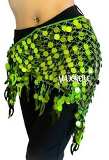 New; Hip scarf green with large sequins