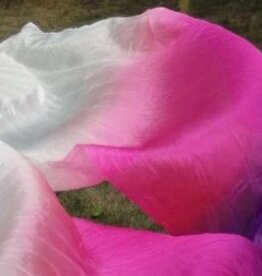 Silk belly dance fan veil right handed and single fanveil